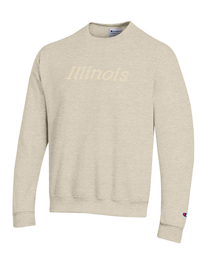 Image of ILLINOIS 3D EMBROIDERED CREWNECK SWEATSHIRT -  oatmealheather